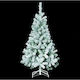 Sapin Floque Snowy Christmas Green Tree with Metallic Base H210cm