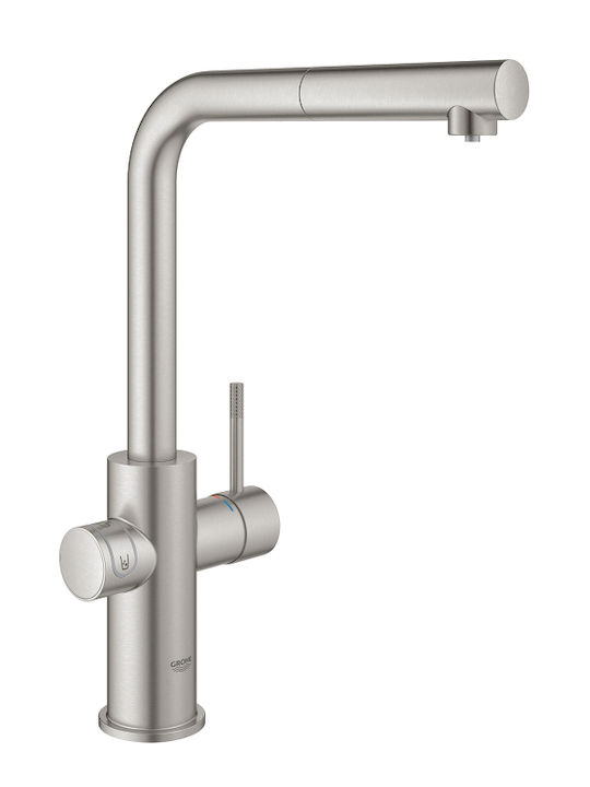 Grohe Blue Professional Kitchen Faucet Counter with Pull-Out Spray Supersteel