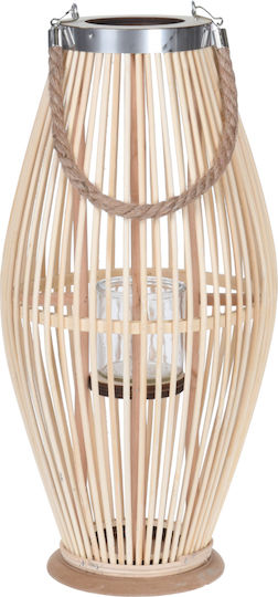 Koopman Bamboo Lantern Coffee 24x24x48cm