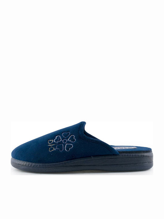 Mary F11 Winter Damen Hausschuhe Blau