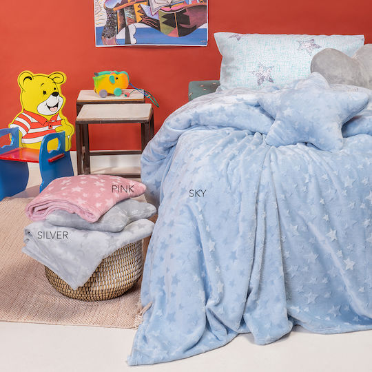 Melinen Blanket Fleece Starito Light Blue 160x220cm
