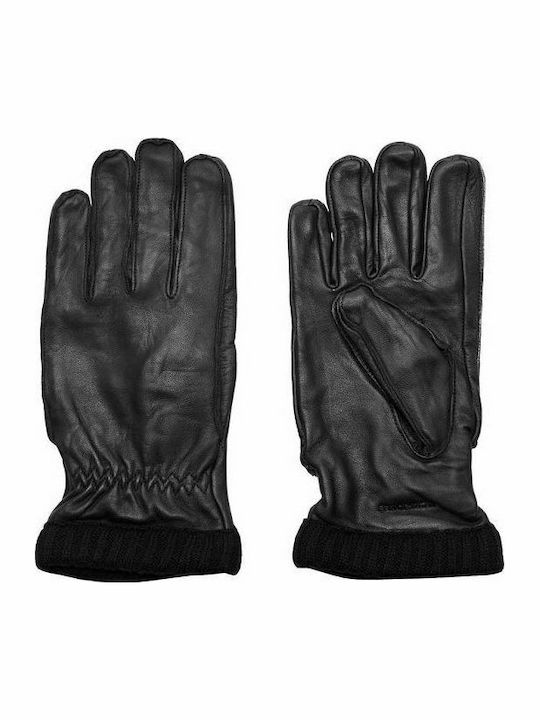 Jack & Jones Μαύρα Ανδρικά Δερμάτινα Γάντια