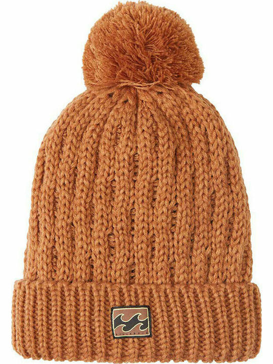 Good Vibes Γυναικείος Pom Pom Beanie Σκούφος Bronze