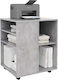 Büroaufbewahrungsschublade und -schrank Holz mit Rädern Grau 60x53x72cm