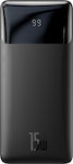 Baseus Bipow Digital Display Power Bank 30000mAh 15W με 2 Θύρες USB-A και Θύρα USB-C Power Delivery Μαύρο