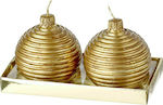 JK Home Decoration Christmas Gold Candle 2pcs