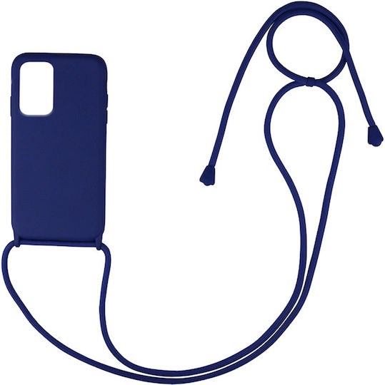 Sonique Carryhang Back Cover Silicone 0.5mm with Strap Dark Blue (Redmi Note 10 / 10s / Poco M5s)