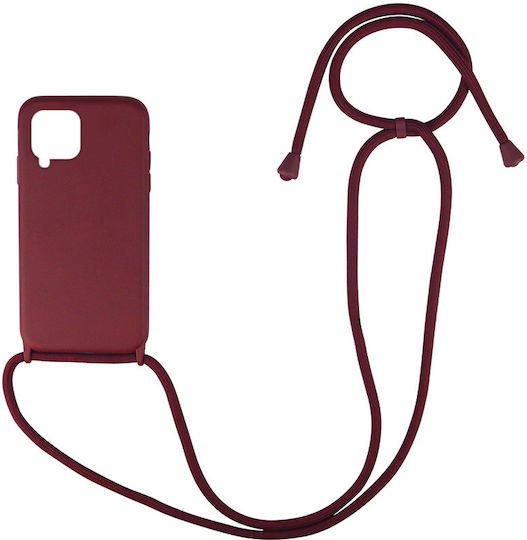 Sonique Carryhang Umschlag Rückseite Silikon 0.5mm mit Band Burgundisch (Redmi 9C)