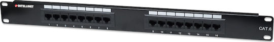 Intellinet Patch Panel für Rack 1U 19" 16 Ports cat6 Schwarz