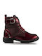 Anatomical Leather Kids Boots with Zipper Burgundy