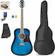 MAX Acoustic Guitar Max Solojam Western Blue