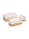 Aria Trade Storage Basket Bamboo White 3pcs