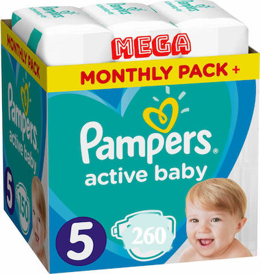 Pampers Tape Diapers Active Baby Active Baby No. 5 for 11-16 kgkg 260pcs