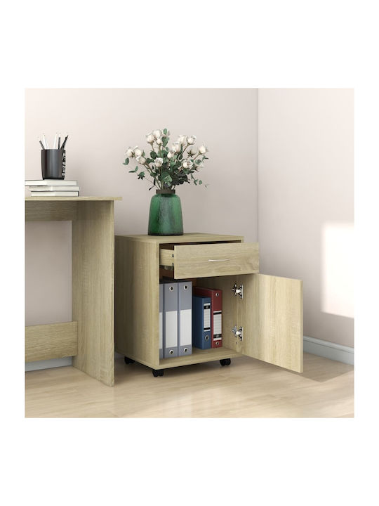 Office Storage Cabinet Wooden with Wheels Sonom...