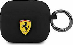 Ferrari Θήκη Σιλικόνης με Γάντζο σε Μαύρο χρώμα για Apple AirPods 3