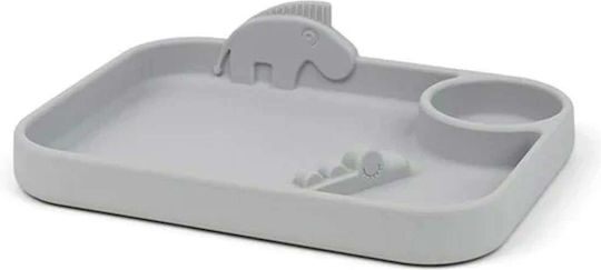 Done by Deer Baby Food Plate Friends made of Silicone Gray