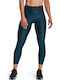 Under Armour Heat Gear 7/8 Women's Cropped Training Legging Shiny & High Waisted Petrol