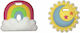 Baby to Love Rainbow Teething Ring from Silicone for 3 Months Plus Multicolor / Yellow 2 Pieces
