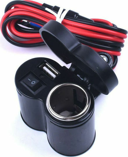 ELM8 Motorradladegerät mit Anschlüssen: 1xUSB & 1xZigarettenanzünder