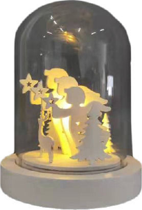 Christmas Illuminated Decorative Jar with Angel 5x7cm