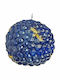 JK Home Decoration Χριστουγεννιάτικο Κερί Μπλε 12εκ.