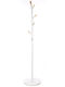 5Five Metallic Coat Rack White With 6 Wooden Hooks 40x40x175.5cm