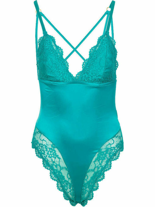 Guess Bodysuit pentru femei cu dantelă Verde