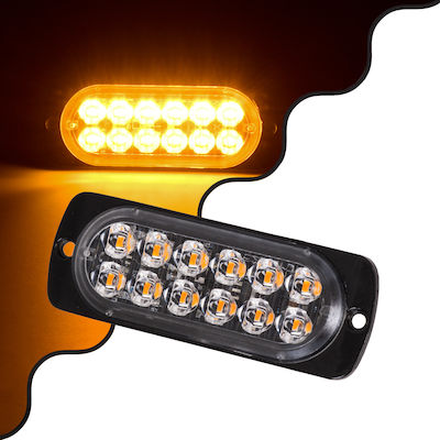 GloboStar Pro Series Μπάρα Σήμανσης Οδικής Βοήθείας για Αυτοκίνητα & Φορτηγά LED 12/24V - Πορτοκαλί