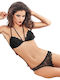 Norddiva Lingerie Spitzen Unterwäsche-Set für Damen Bralette mit Brasilien Schwarz