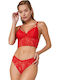 Cansoy Lace Underwear Set with Bralette & Brazil Red Liona 319