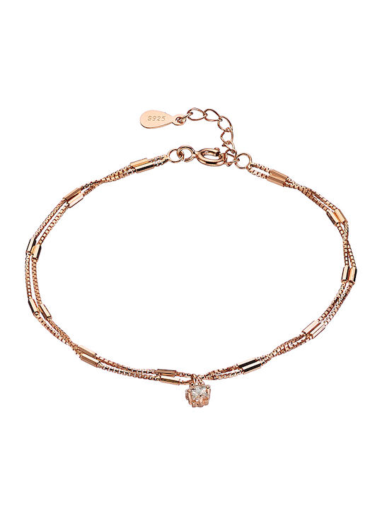 Oxzen Bracelet Chain made of Silver Gold Plated with Zircon