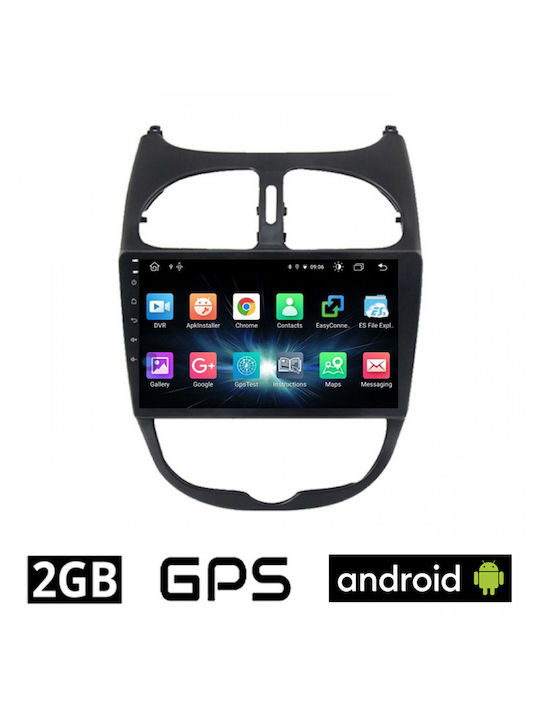 Booma Ηχοσύστημα Αυτοκινήτου για Peugeot 206 1998-2006 (Bluetooth/USB/AUX/WiFi/GPS/Apple-Carplay/Android-Auto) με Οθόνη Αφής 9"