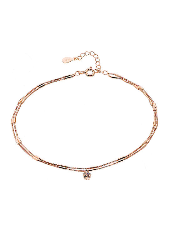 Oxzen Bracelet Anklet Chain made of Silver Gold Plated with Zircon