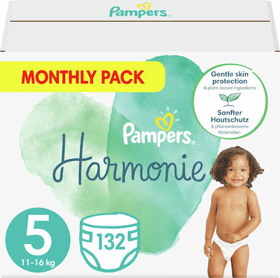 Pampers Harmonie Πάνες με Αυτοκόλλητο No. 5 για 11-16kg 132τμχ