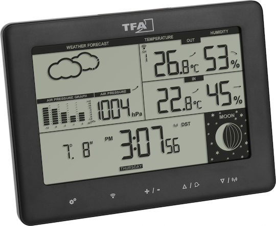 TFA Elements 35.1158.01 Ασύρματος Μετεωρολογικός Σταθμός Ψηφιακός Επιτραπέζιος Μαύρος