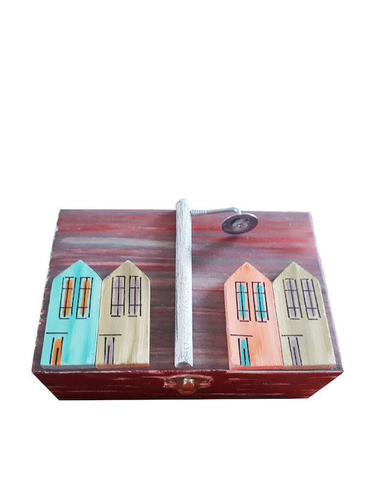 Kapadakis Wood Art Wooden Multicolour Jewellery Box 18x18x12cm