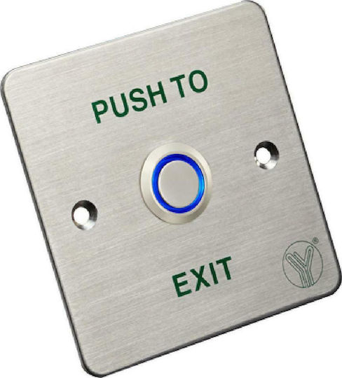 Yli Electronic Complete Wall Push Exit Button with Frame Silver PBK-814C-LED