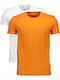 Calvin Klein T-shirt Bărbătesc cu Mânecă Scurtă White / Orange