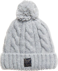 Superdry Tweed Cable Knitted Beanie Cap Gray