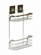 Aria Trade AT000303 Wall Mounted Bathroom Shelf Inox with 2 Shelves and Suction Cups 26.5x11x39.5cm