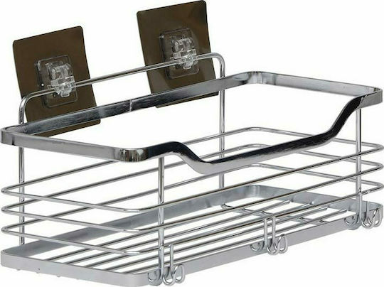 Επιτοίχια Ραφιέρα Μπάνιου Inox με 1 Ράφι και Βεντούζες 31x15.5x16.5cm Ασημί Επιτοίχια Ραφιέρα Μπάνιου Inox με 1 Ράφι και Βεντούζες 31x15.5x16.5cm Ασημί