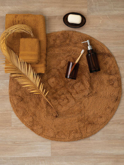 Palamaiki Covoraș de Baie Bumbac Rotund Maya Tan Φ70cm