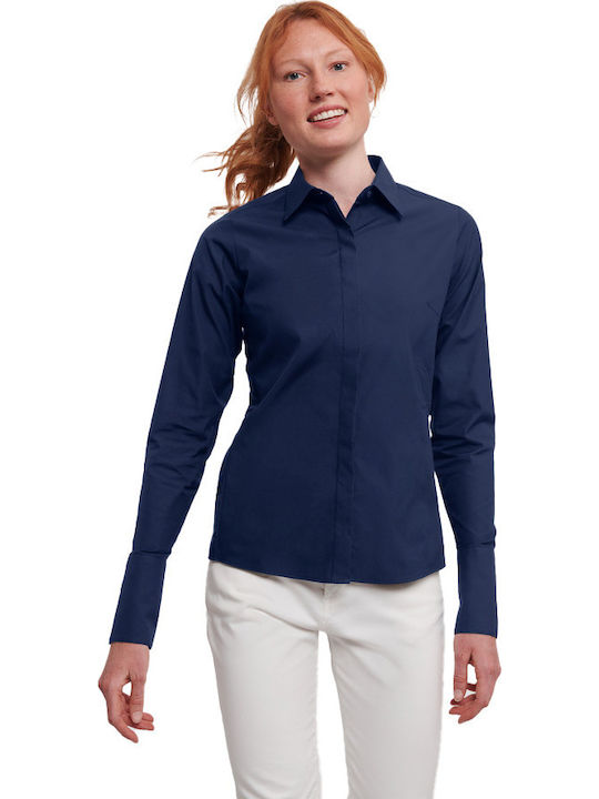 Russell Europe Langärmeliges Damenhemden Navy Blau