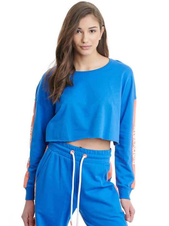 BodyTalk 1211-900220 Women's Cropped Sweatshirt Blue 1211-900220-00435