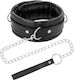 Darkness Soft Leather Collar with Leash Guler Black