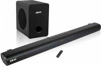 Akai ASB-7WSW Soundbar 120W 2.1 με Ασύρματο Subwoofer και Τηλεχειριστήριο Μαύρο