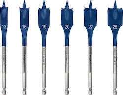 Bosch Set of 6 Feather Drills with Cylindrical Shank for Wood