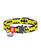 WauDog Batman Logo Hundehalsband in Gelb Farbe Halsband mit Smart ID 15mm x 23-35cm