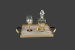 La Vista Σετ Καράφα Γάμου με Ποτήρι Κρασιού Μεταλλικό / Κρυστάλλινο σε Χρυσό Χρώμα 2τμχ