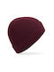 Beechfield B380 Beanie Masculin Căciulă cu Tricotaj Rib Burgundia